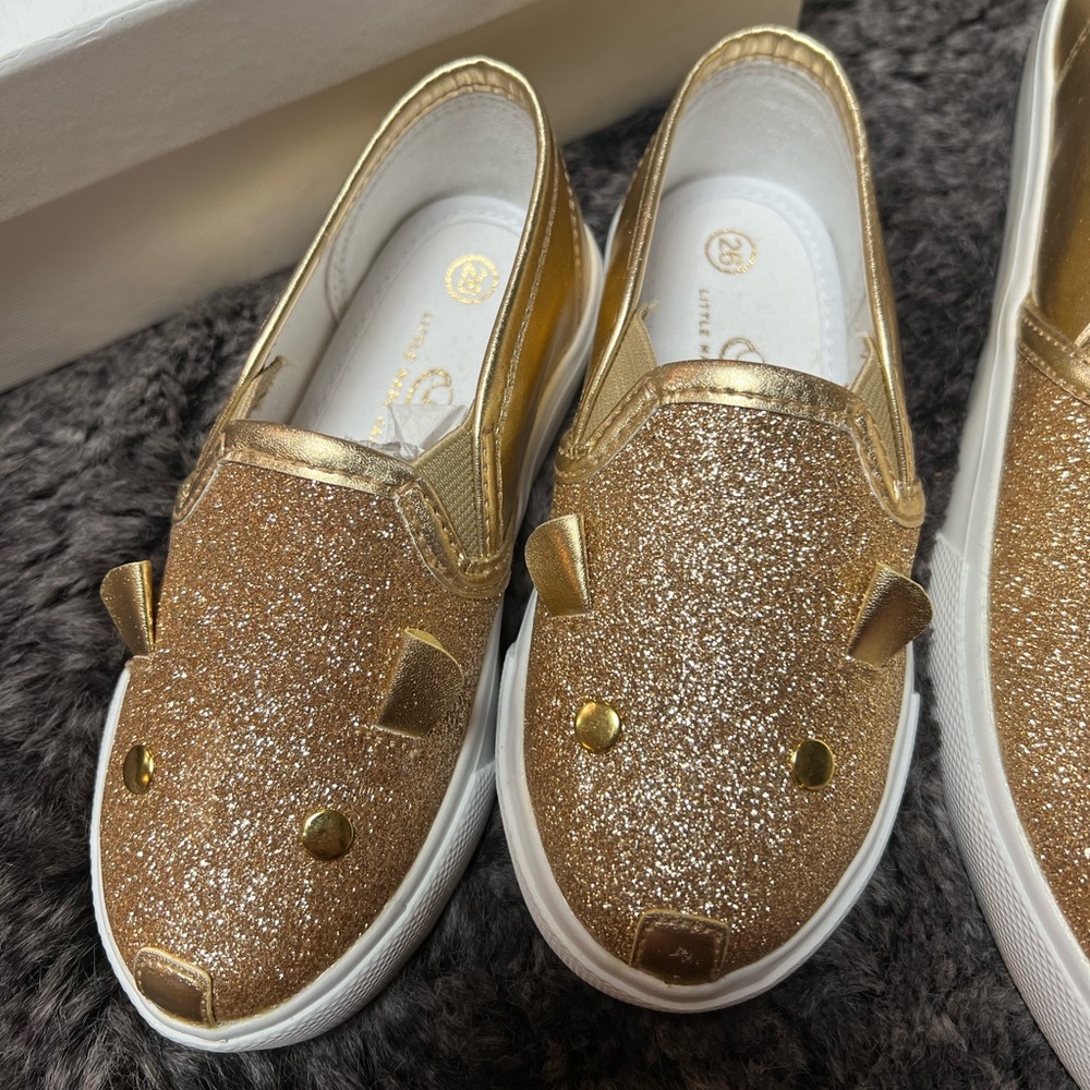 Little Marc Jacobs Gold Glitter slip on Sneaker